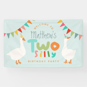 Jungen Zwei Alberne Gans 2. Geburtstag Willkommen Banner