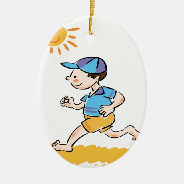 Jungenbetrieb während barfuß keramikornament (Vorne)