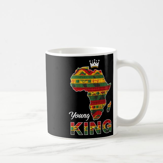 Junger afrikanischer König Map Kente Kunst Männer  Kaffeetasse (Rechts)