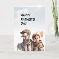 Junger bärtiger Vater, der seinen Sohn-Vater-Tag h