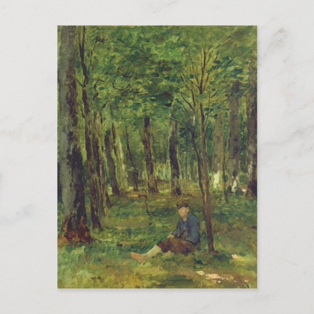 Junger Bauer im Wald, 1878 Postkarte (Vorderseite)