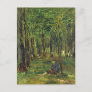 Junger Bauer im Wald, 1878 Postkarte