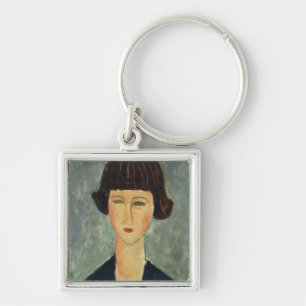 Junger Brunette, 1917 (Öl auf Leinwand) Schlüsselanhänger