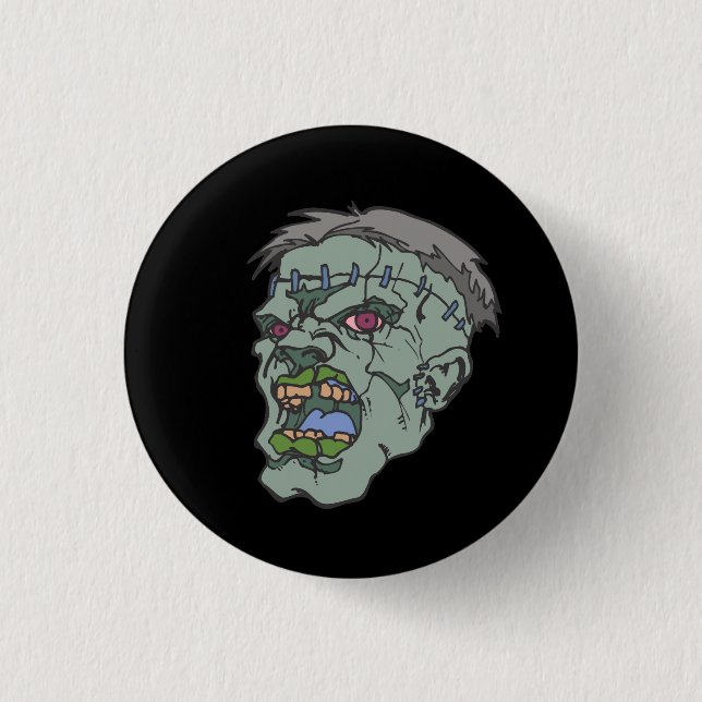 Junger Frankenstein grafischer Pinback Knopf Button (Vorderseite)