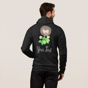 Junger Igel & Erdbeerblüten Personalisiert Hoodie