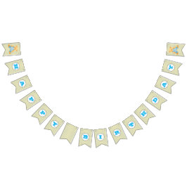 Junger Jungen-Tupfen/Teddybär-Geburtstags-Flagge Wimpelkette