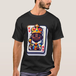 Junger kleiner schwarzer König von Herzkarten T-Shirt