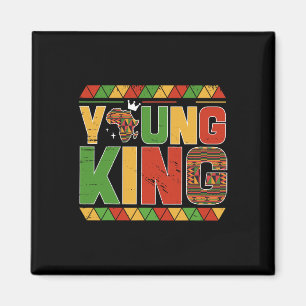 Junger König Afrika Karte Kente Kunst Afroamerikan Magnet