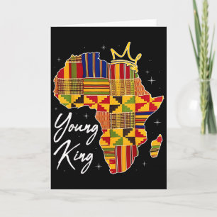 Junger König Art afrikanischer Druck Kente Stoff M Karte