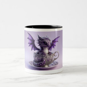 Junger Lila-Weißer Fairmont-Drache in einer Tasse