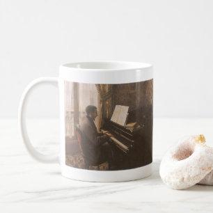 Junger Mann am Klavier von Gustave Caillebotte Kaffeetasse