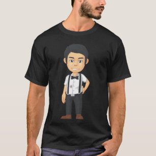Junger Mann Charakter mit Fliege Geschenk T-Shirt