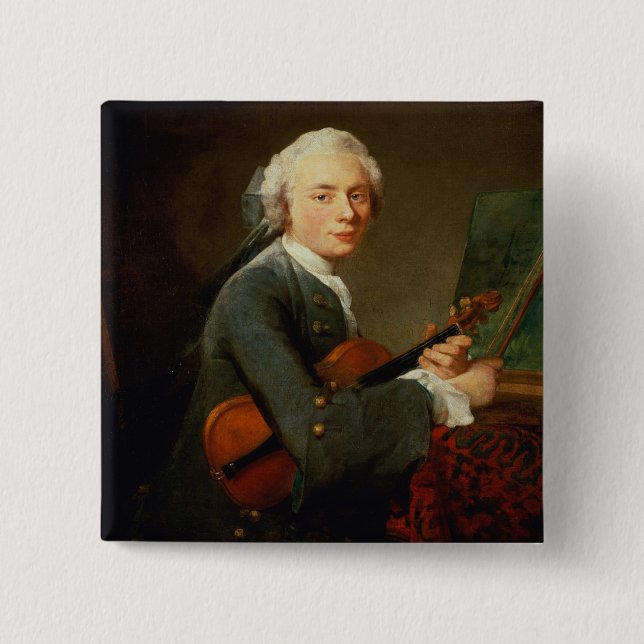 Junger Mann mit einer Violine Button (Vorderseite)