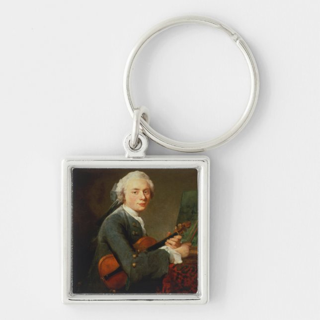 Junger Mann mit einer Violine Schlüsselanhänger (Vorne)