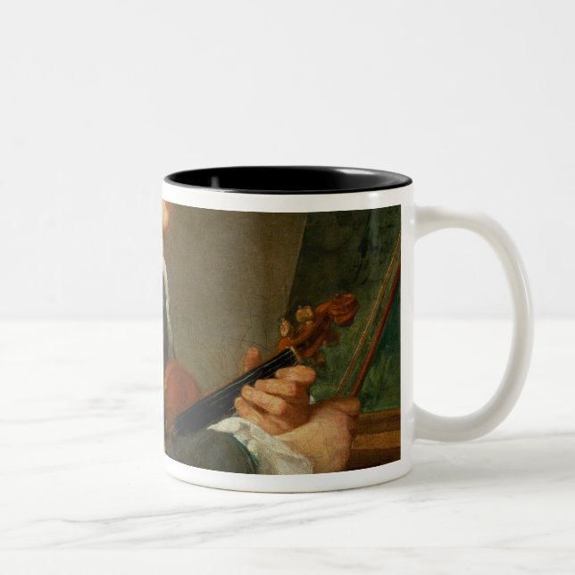 Junger Mann mit einer Violine Zweifarbige Tasse (Rechts)