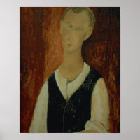 Junger Mann mit schwarzem Waistcoat, 1912 (Öl auf