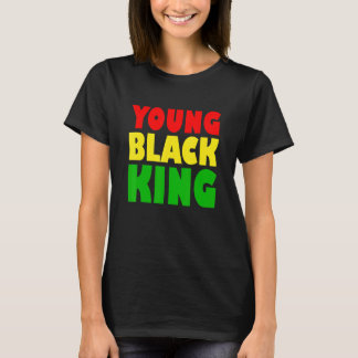 Junger schwarzer König Afroamerikanisches schwarze T-Shirt