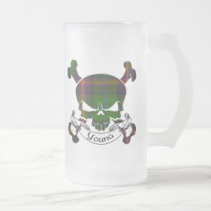 Junger Tartan-Schädel Mattglas Bierglas