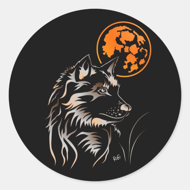junger träumender Wolf Aufkleber (Vorderseite)