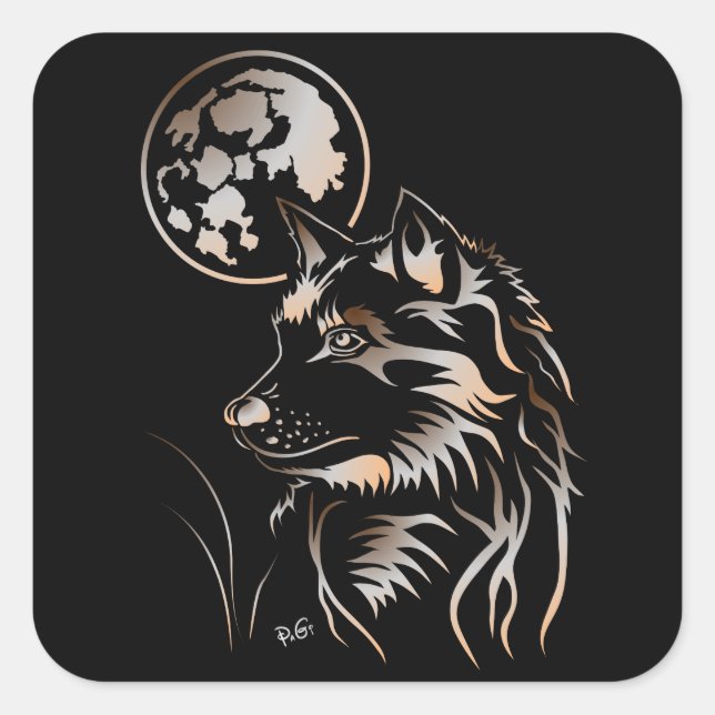 junger träumender Wolf Aufkleber (Vorderseite)