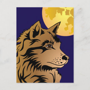 junger träumender Wolf Postkarte