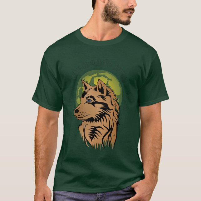junger träumender Wolf T-Shirt (Vorderseite)