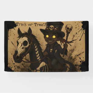 Junger Voodoo-Doktor auf Totenkopf-Pferd Banner