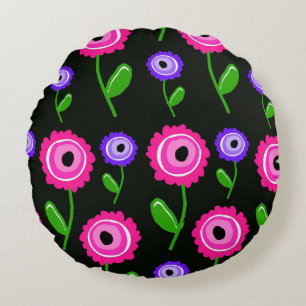 Junges Blumen Rundes Kissen