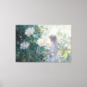 *~* Junges Mädchen BLUMEN TV2 Leinwandbild Leinwanddruck