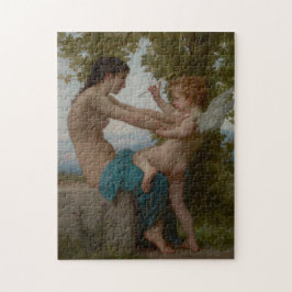 Junges Mädchen, das gegen Eros Bouguereau