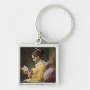 Junges Mädchen-Lesung, c.1776 Schlüsselanhänger