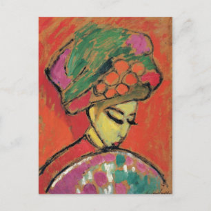 Junges Mädchen mit Blumenhut Jawlensky Fine Art Postkarte