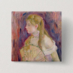 Junges Mädchen mit einem Fan, 1893 Button