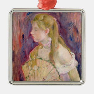 Junges Mädchen mit einem Fan, 1893 Silbernes Ornament