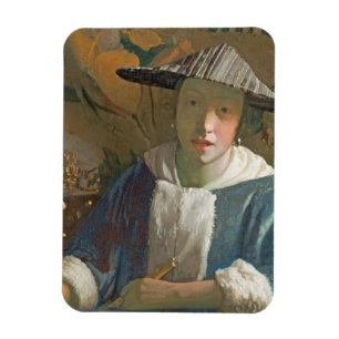 Junges Mädchen mit einer Flöte, c.1665-70 Magnet
