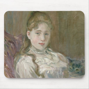 Junges Mädchen mit Katze, 1892 Mousepad