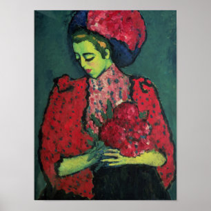 Junges Mädchen mit Pfingstrosen Poster