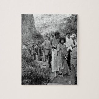 Junges Sathya Sai Baba auf Puzzlespiel