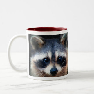"Junges Waschbär-Porträt " Zweifarbige Tasse