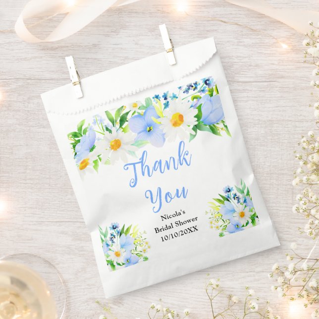 Jungfer-im-Grünen- und Gänseblümchen-Braut-Thank-Y Geschenktütchen (Ausgeschnitten)