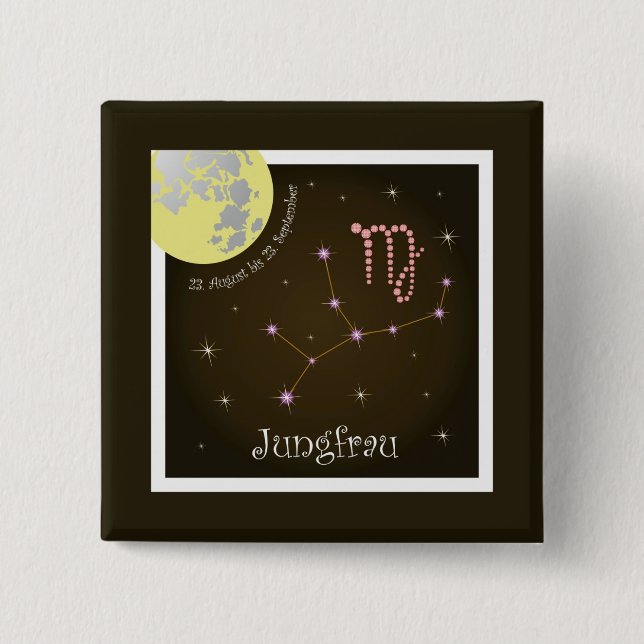 Jungfrau 23. August bis 23. September Buttons (Vorderseite)