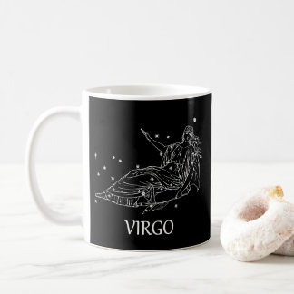 Jungfrau-Astrologie-Konstellation und Kaffeetasse