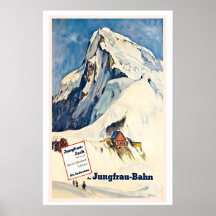 Jungfrau-Bahn Berner Oberland Schweiz Vintage Poster