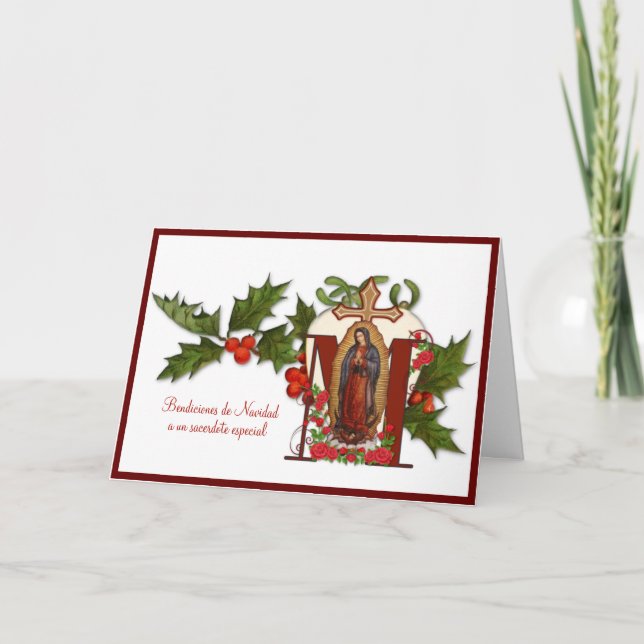 Jungfrau de Guadalupe Weihnachten Katholischer Pri Karte (Vorderseite)