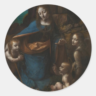 Jungfrau der Felsen Runder Aufkleber