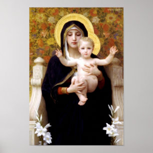 Jungfrau der Lilies - William-Adolphe Bouguereau Poster