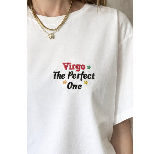 Jungfrau einzigartiges T-Shirt bestickt Geschenk