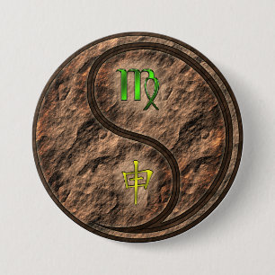 Jungfrau & Erd-Affe Button