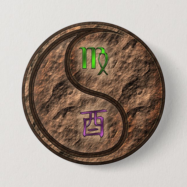 Jungfrau & Erdhahn Button (Vorderseite)