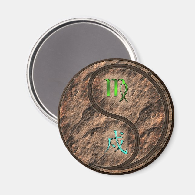 Jungfrau & Erdhund Magnet (Vorderseite/Rückseite)